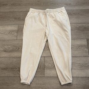 Fabletics Sweatpants Womens XXL 1X Joggers Athletic Elastic Waist Pull on Beige